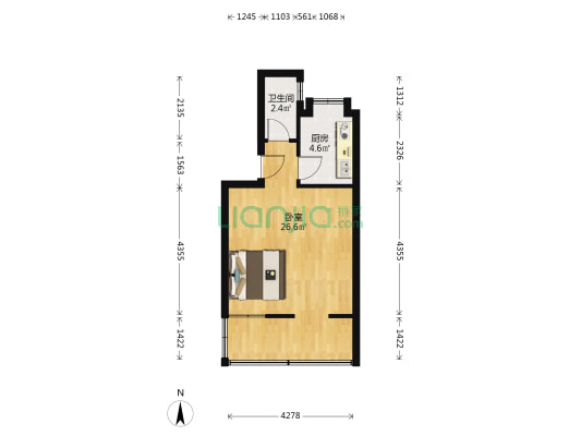 中盐勘察设计院 1室0厅1卫 39平方