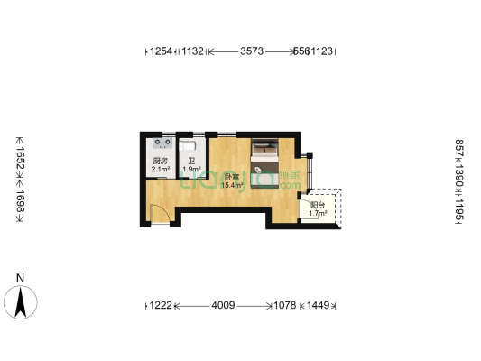 龙锦大厦 1室0厅1卫 29平方