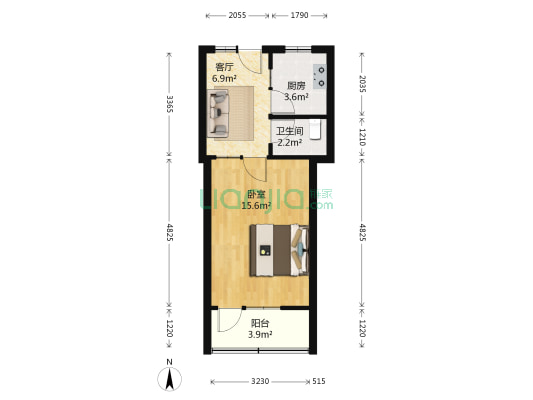 新艺路 1室1厅1卫 41平方