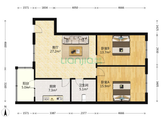 双鹤小区 2室1厅1卫 102平方