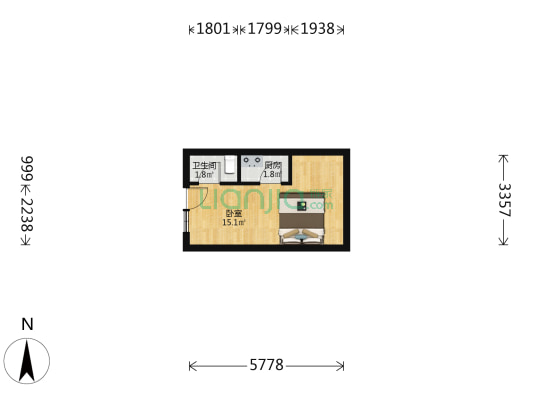 燕峰市场 1室0厅1卫 28平方
