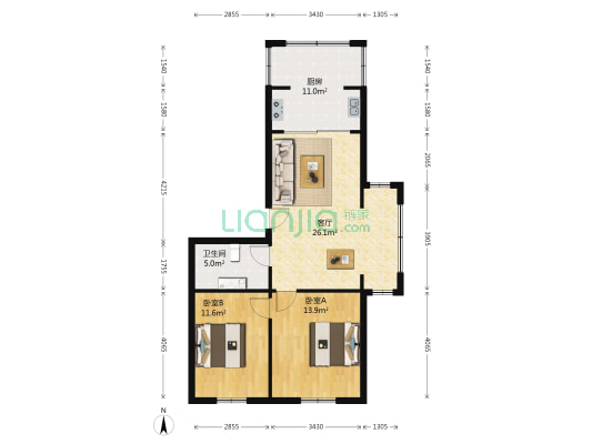 滨江明居 2室1厅1卫 79平方