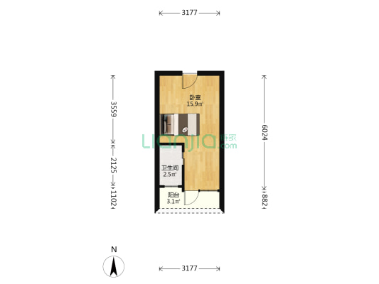 苏州大学生公寓 1室0厅1卫 29平方