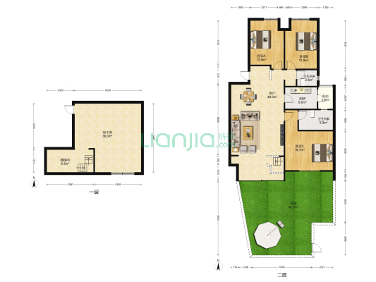 金地名京 3室1厅2卫 136平方