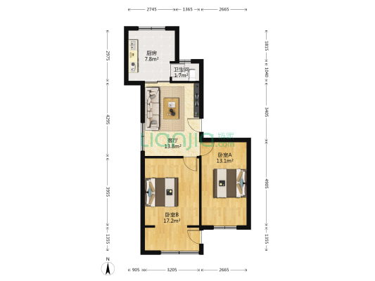 石洞坡巷25号 2室1厅1卫 51平方