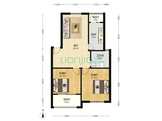 丽水湾 2室1厅1卫 81平方