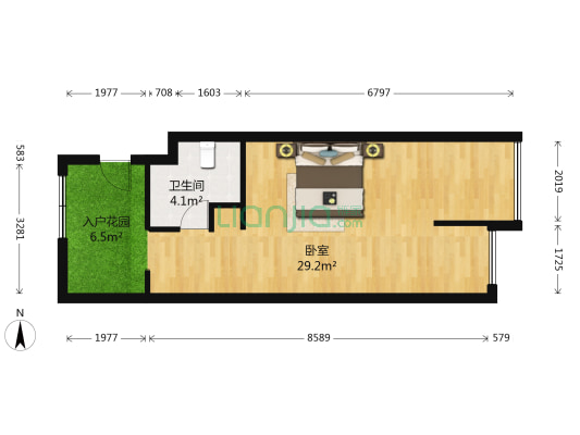 滕泰佳园 1室0厅1卫 54平方
