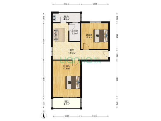 省机电宿舍 2室1厅1卫 73平方