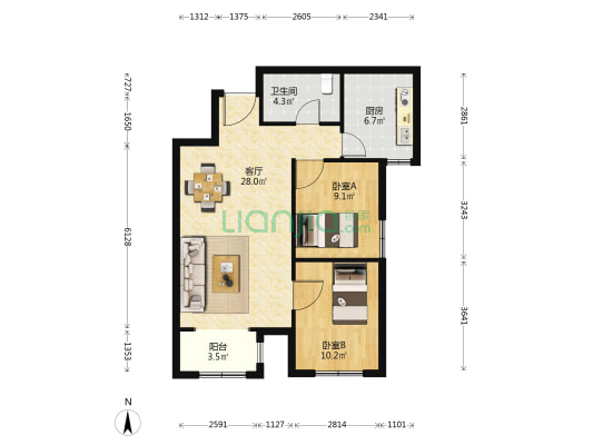 德源博通 2室1厅1卫 79平方