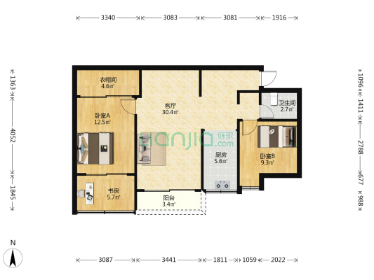 卫前里新村 3室1厅1卫 76平方