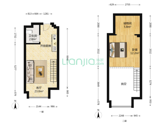 万达西安ONE 1室1厅1卫 38平方
