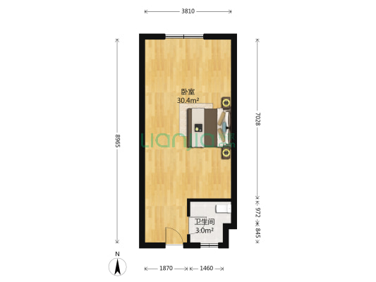 萧林大厦 1室0厅1卫 51平方