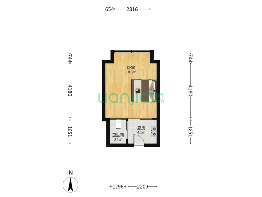 春城万象广场 1室0厅1卫 37平方