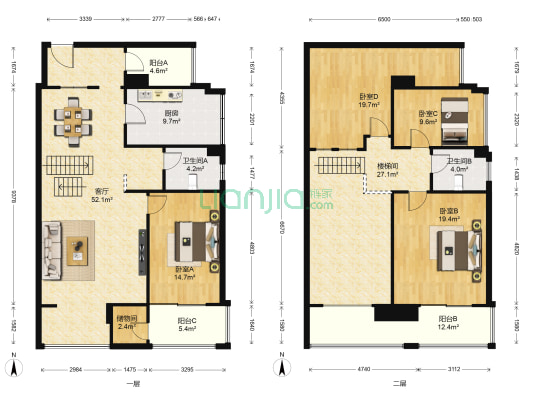 保利心语花园四期 4室1厅2卫 127平方