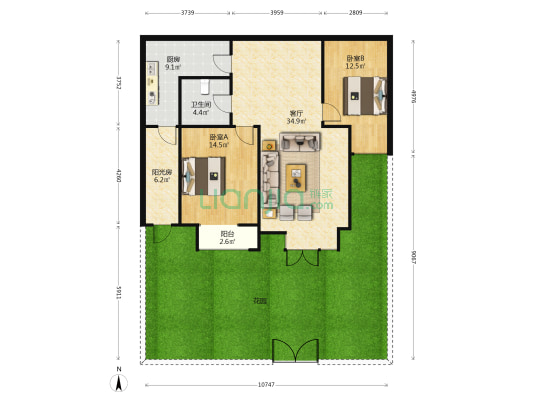 银蕊园 2室1厅1卫 102平方