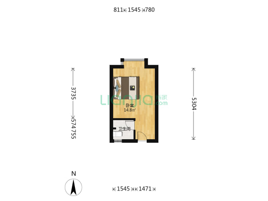 洋塘路166号 1室0厅1卫 27平方