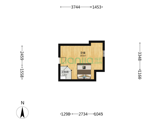 壹品公寓 1室0厅1卫 25平方