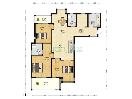 和立馨庭 3室2厅2卫 123平方