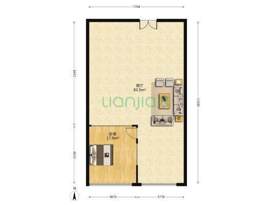 信保广场 1室1厅0卫 150平方
