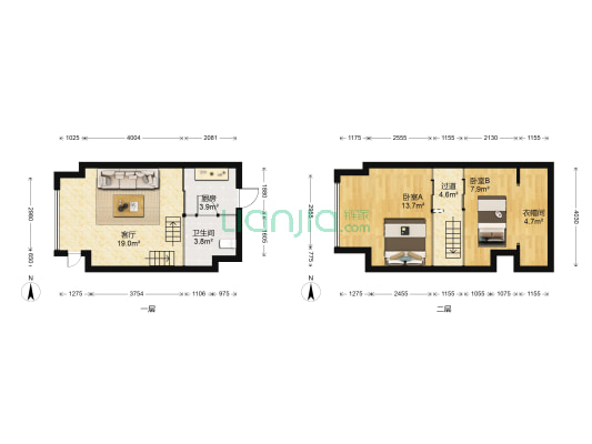 港龙财智国际 2室1厅1卫 43平方