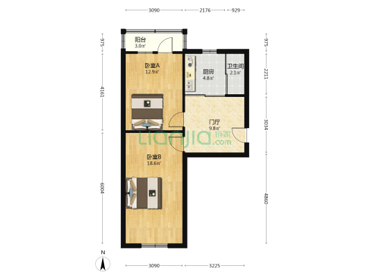 明珠家园 2室0厅1卫 64平方