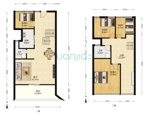 颐安阅海 4室1厅2卫 89平方
