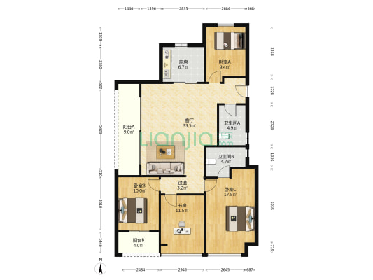 华润绿城杭樾润府 4室1厅2卫 139平方