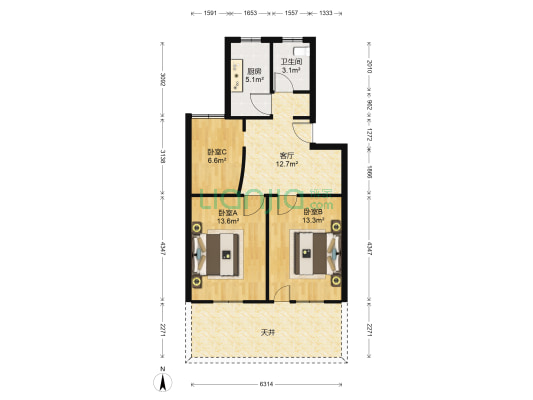 锦佳苑 3室1厅1卫 70平方