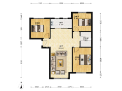鸿坤理想湾，通透三居，自住装修，拎包入住-涿州鸿坤理想湾北区户型图