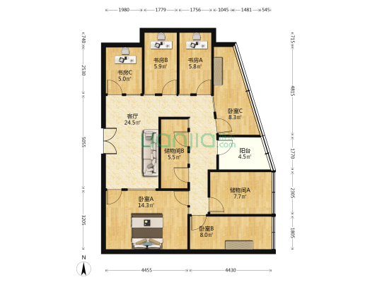 安基大厦 6室1厅0卫 154平方