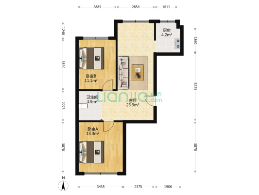 恒泰郡城 2室1厅1卫 79平方