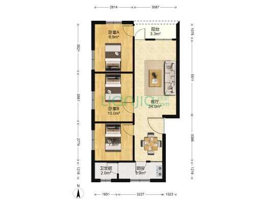 府前路 3室1厅1卫 70平方