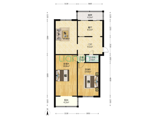 新建路21号院农业农村农机局宿舍 2室2厅1卫 93平方