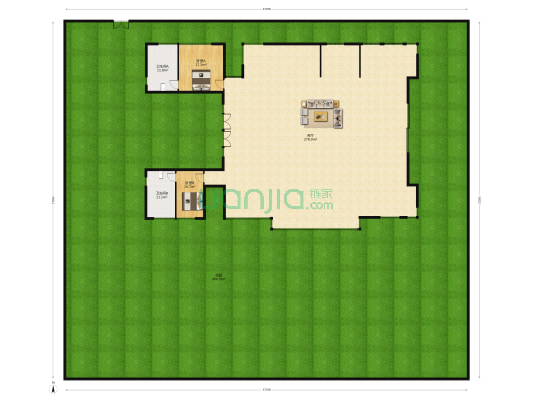 一亩园 2室1厅2卫 374平方