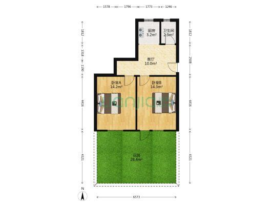七里街77号 2室1厅1卫 59平方