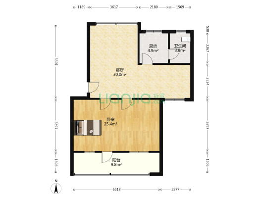 特殊教育学校宿舍楼 1室1厅1卫 83平方