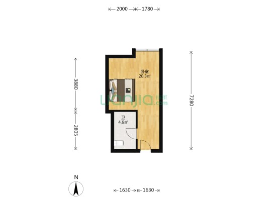摩卡国际 1室0厅1卫 39平方