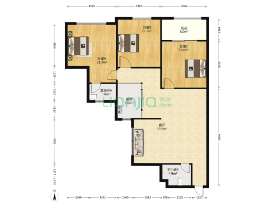 穗丰金阁 3室1厅2卫 151平方