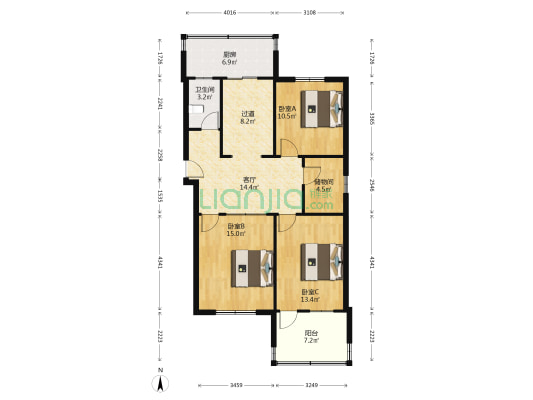 胜利大街5号 3室1厅1卫 96平方