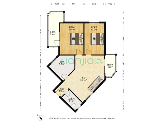 省农行宿舍 2室1厅1卫 100平方