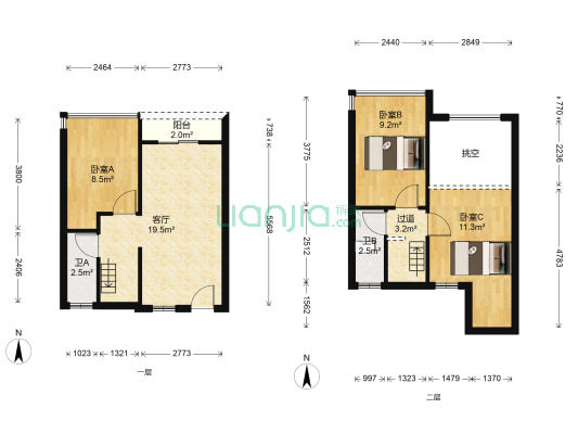 华堂九里 3室1厅2卫 49平方