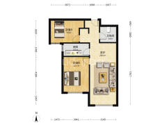 朝南两居，两梯四户，业主诚意出售 房本满二-涿州K2狮子城南区户型图