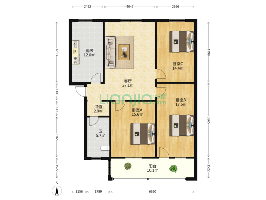 省水利一处家属院 3室1厅1卫 117平方
