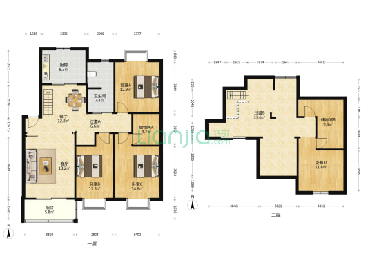 绿景家园 4室2厅1卫 166平方
