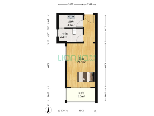 幸福未来花园 1室0厅1卫 48平方