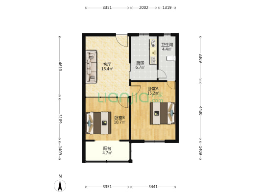 万安公寓 2室1厅1卫 72平方
