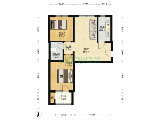 芳怡园 2室1厅1卫 70平方