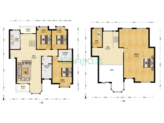 山水庭院东区 4室1厅2卫 125平方