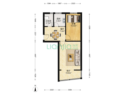 双东坊社区 1室2厅1卫 51平方