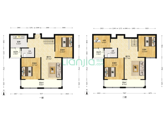 民生银河湾花苑 5室2厅2卫 198平方